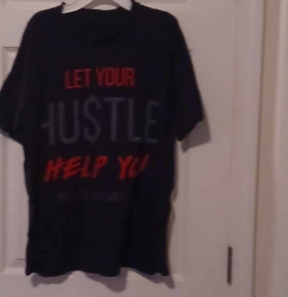 🍭🌺Black Graphic Tee with Red and Gray Text - Picture 7 of 7